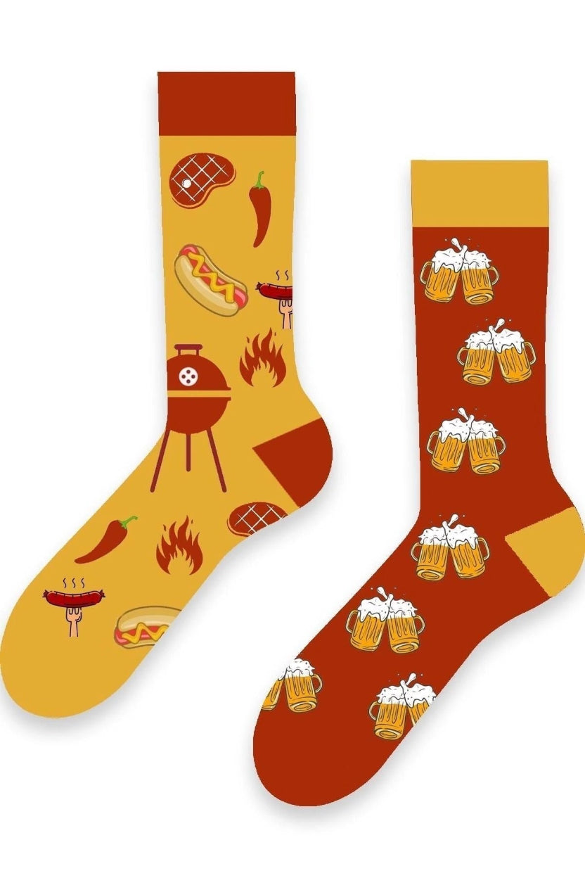 BBQ & Beer Socks – Mismatched Edition