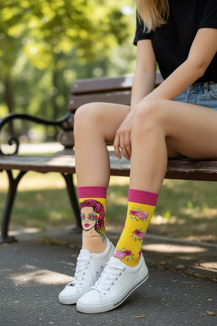 Pop Art Bubble Socks – Mismatched Edition